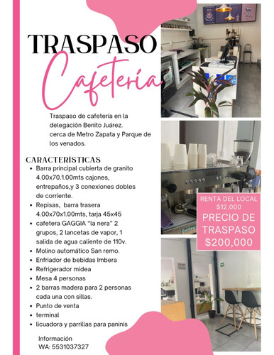 Traspaso De Cafetería