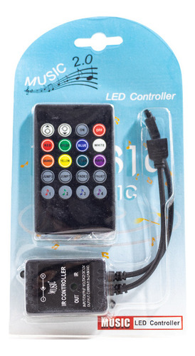 Controlador Musical Rítmico Sensor Fita Led Rgb 5050 0074 Tensão de operação 12V 127/220V