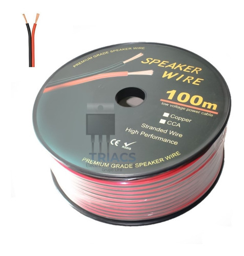 Cable Paralelo De Parlante 2x10 Awg Rojo/negro 100m