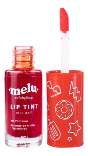 Gel Tint Lip Melu Ruby Rose Longa Duração Otima Pigmentação Cor Vermelho