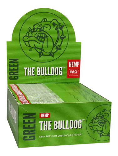 Caixa De Seda The Bulldog Green Eco Hemp King Size Atacado