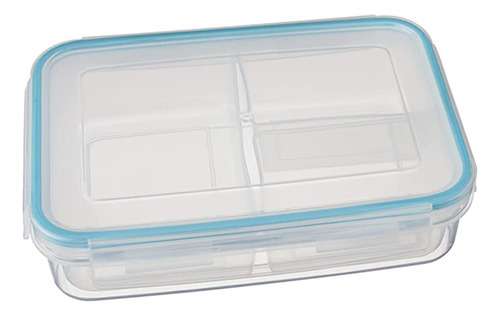 Contenedor Rectangular Con Tapa Y Divisiones Plastico 1.1 L