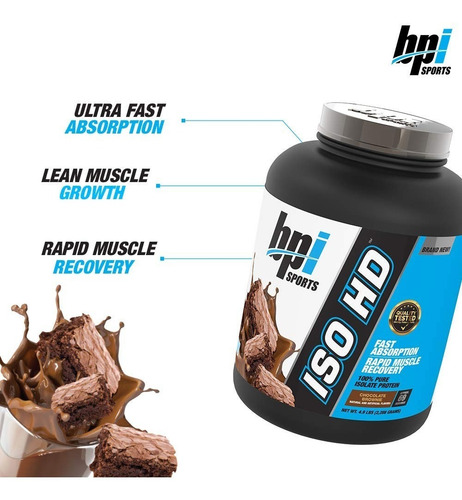 Suplemento en polvo BPI Sports ISO HD proteínas sabor vainilla cookie en pote de 2.17kg