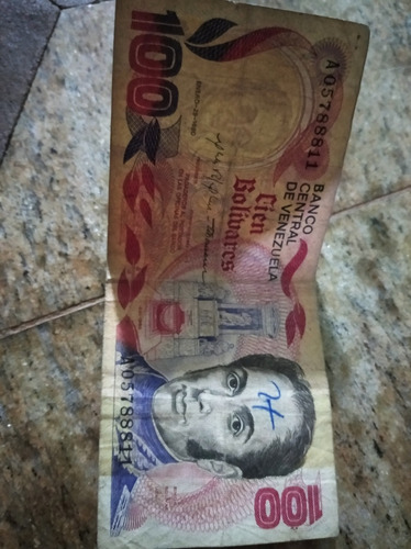 Billete Venezolano De 100 Bolivares 