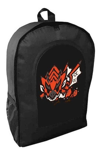 Mochila Negra Monster Hunter Rise Game Adulto / Escolar E47