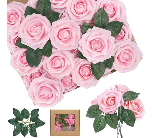 50pcs Rosa Artificiales Decoración Fiesta De Boda Flor 8 Cm