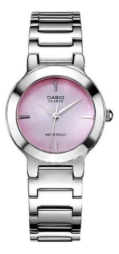 Reloj Casio Dama Rosa Ltp-1191a-4cdf Color de la correa Plateado Color del bisel Plateado