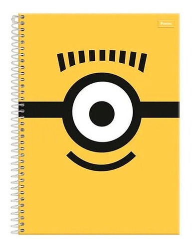 Foroni Minions Universitário 200 folhas listradas 10 assuntos unidade x 1 minions