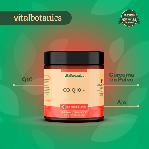 Coq10 Aborb + 60 Cápsulas. Suplemento A Base De Coenzima Q10