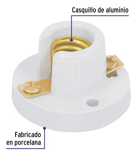 Socate De Porcelana Ø 1 1/2 Para Candil, Volteck
