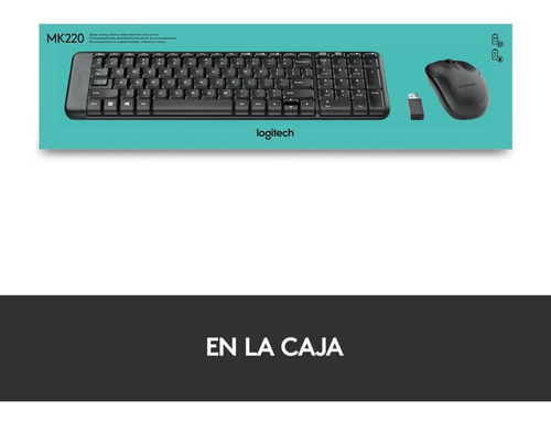 Kit Teclado Y Mouse Inalambrico Logitech Mk220 Color del teclado Negro
