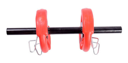 Imagen 3 de 10 de Kit 1 Barra + 2 Mancuernas + 24 Kg Con Agarre Discos Pesas