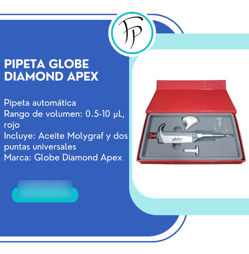 Pipeta Automática Globe Diamond Apex Rojo