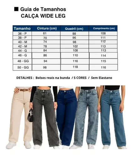 Calça Wide Leg Off White Feminina Elegante Com Jeans Premium — foto 5