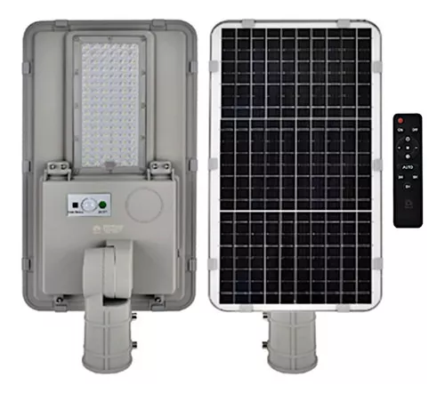 Lampara Led Solar 100w/1000w 2000lm Alumbrado Exterior Ip65 Color Gris ...