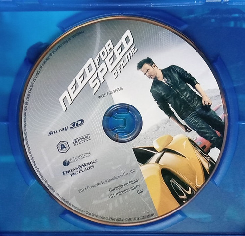 Bluray Need For Speed - ( Apenas Em 3d ) (Usado)
