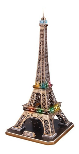 Puzzle 3d | Torre Eiffel Paris | Se Ilumina Con Luces Led