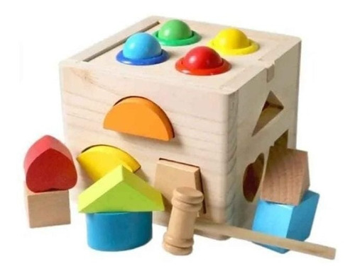 Cubo Multifunción, Didáctico De Madera 