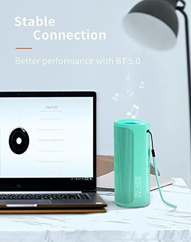 Bocina Portátil Heysong Ipx7 De 40h De Carga Led -menta