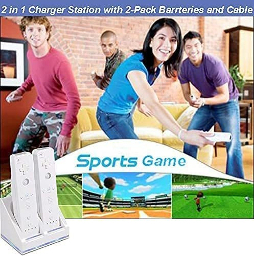 Cargador Remoto Wii, Estación De Carga 2 En 1, Base De Carga