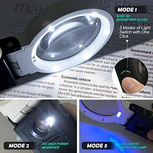 Lupa Con Luz Y Soporte Manos Libres, Luz Led