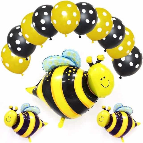 Set Globos Abejas Decorar Fiestas 13 Pcs Animales/ Insectos