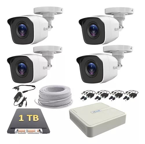 Kit Videovigilancia Hilook 4 Camaras 1mp 720 + Hdd 1tb