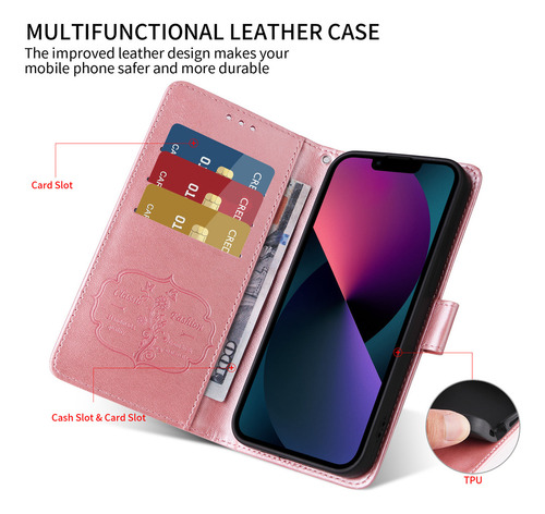 Funda De Piel Tipo Cartera Para Honor X7 X7a X7b X7c