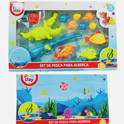 Set De Pesca Y Captura Play Day Cocodrilo Para La Alberca Azul
