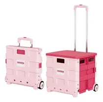 Comprar Carrito De Plástico Portátil Plegable Con Ruedas
