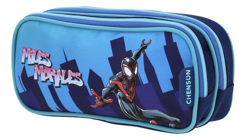 Lapicera Escolar Chenson Miles Morales Trector Doble Cierre