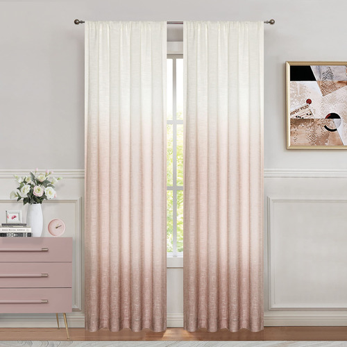 Vision Home Cortinas Semitraslucidas De Lino Con Textura Deg