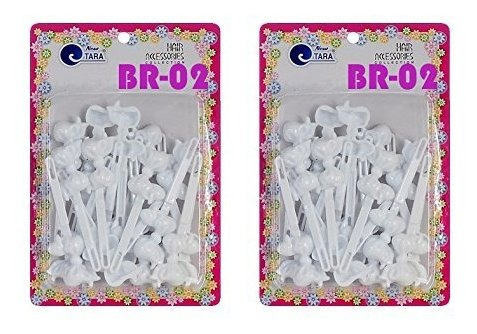 Pasadores - Tara Girls Self Hinge Plastic Bow Hair Barrettes