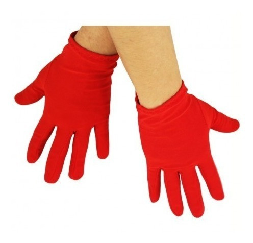Guantes Cortos Rojos Mujer 20 Cm De Largo