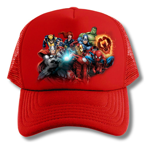 Gorra Super Heroes Multiverso Series Geeks Red Truckers 