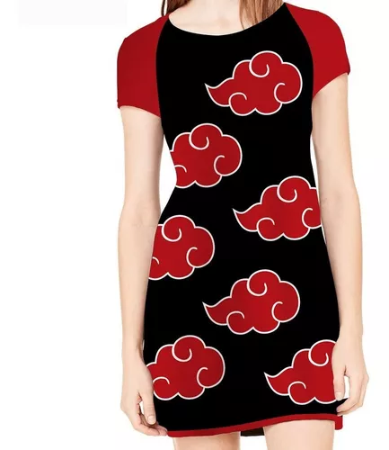 Vestido Akatsuki Naruto Shippuden Nuvens Vermelhas