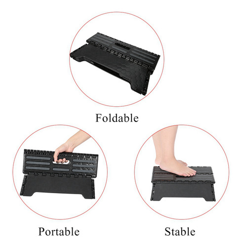 Taburete Plegable Portátil Elderly Step Con Escalera Negra P
