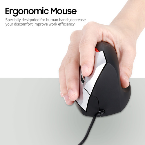 Mouse Ergonômico Com Fio Para Jogos/escritório, 3 Teclas, Pr