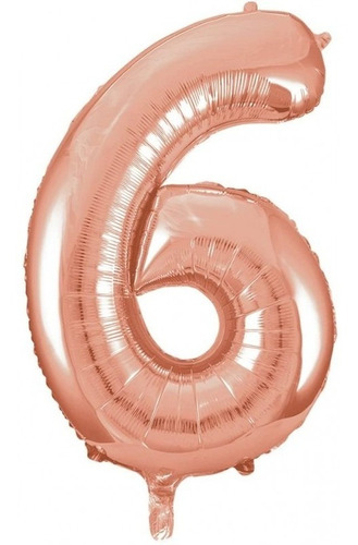 Imagen 1 de 2 de Globo Numero Inflable 36cm 14'' Gold Rose X1 Solo Aire Rosa