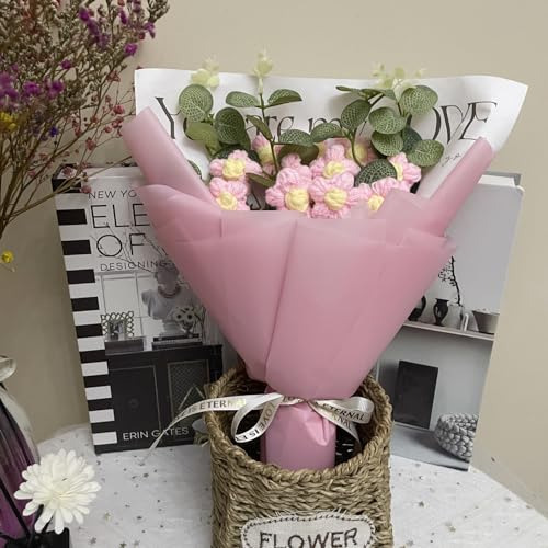 Flores De Ganchillo Completadas, Ramo Tejido A Mano, Kit De