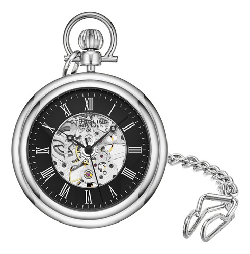 Reloj De Bolsillo Stuhrling Original Skeleton Handwind Vinta