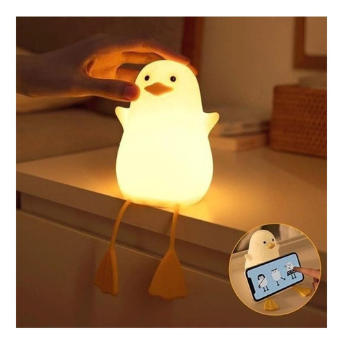 Lámpara De Noche Con Forma De Patito Lindo, Silicona, Lam