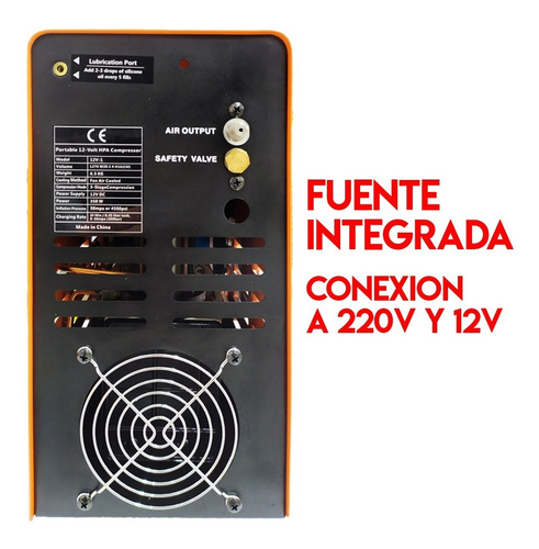 Imagen 3 de 10 de Compresor Inflador Rifle Pcp Apolo Electrico 12v 300b Ct