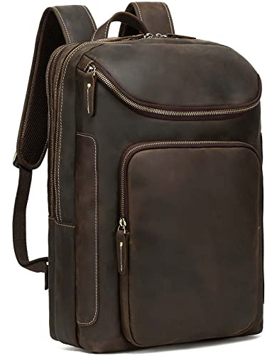 Taertii Vintage Full Grano Genuino Mochila De Cuero Kb9n1