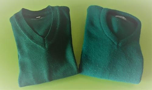 Oferta Sweater  Unifirme Escolar Verde Lana Escote V