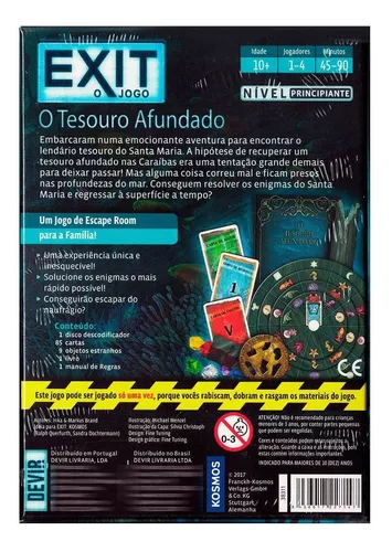 Exit O Tesouro Afundado Jogo Cartas Escape Room Portugues