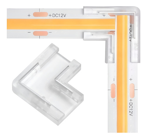 Kit 5 Conector L Emenda Fita Led Cob Gaya 18w 2 Vias 10mm