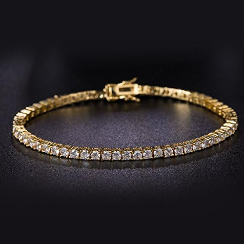 Gemsme Pulsera De Tenis Clásica Con Circonita Cúbica Chapada