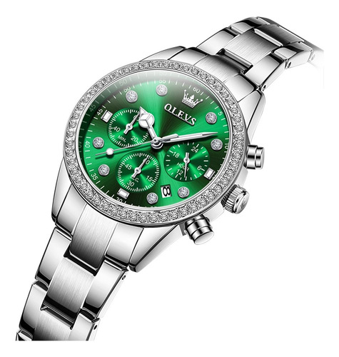 Reloj De Cuarzo De Lujo Olevs Diamond Luminous