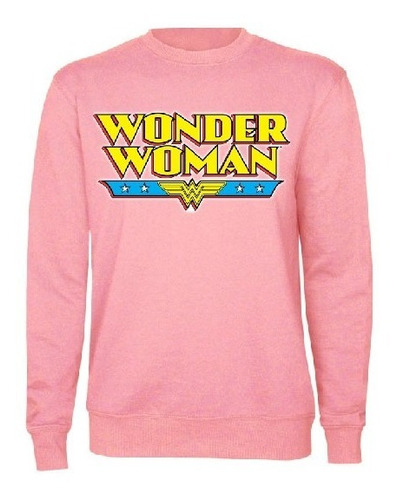 Polerón Rosa Mujer Maravilla Estampado Madre Wonder Woman  